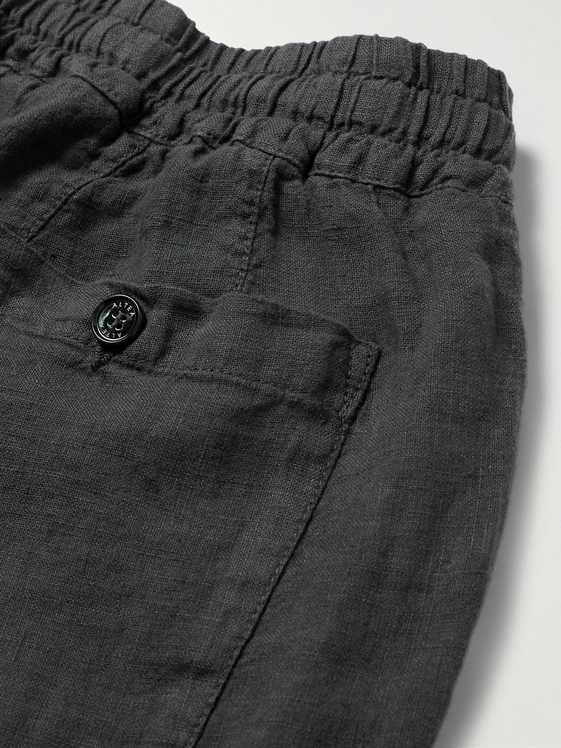 Altea - Mattia Straight-Leg Linen Trousers - Gray