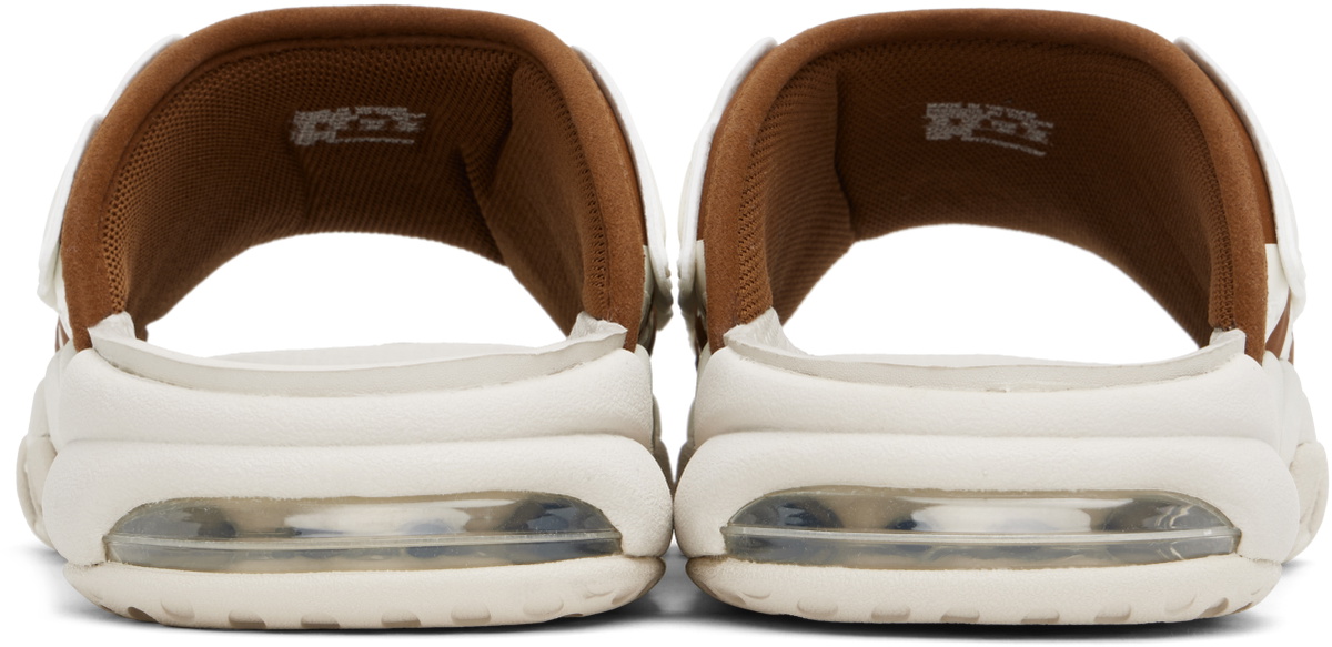 Nike Tan & Off-White Air More Uptempo Pool Slides