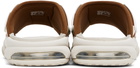 Nike Tan & Off-White Air More Uptempo Pool Slides