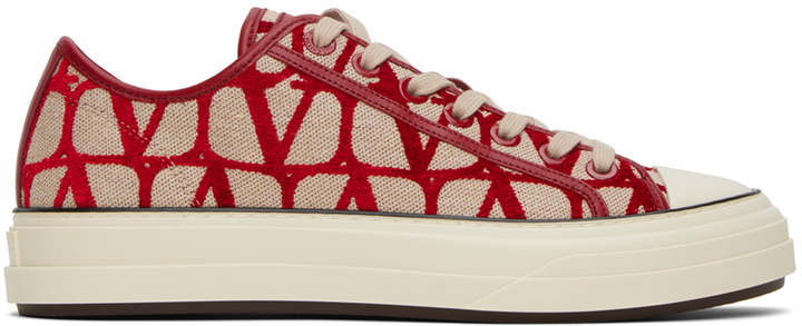 Photo: Valentino Garavani Red & Beige Totaloop Sneakers