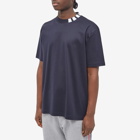 Thom Browne Men's 4 Bar Mock Neck T-Shirt in Navy