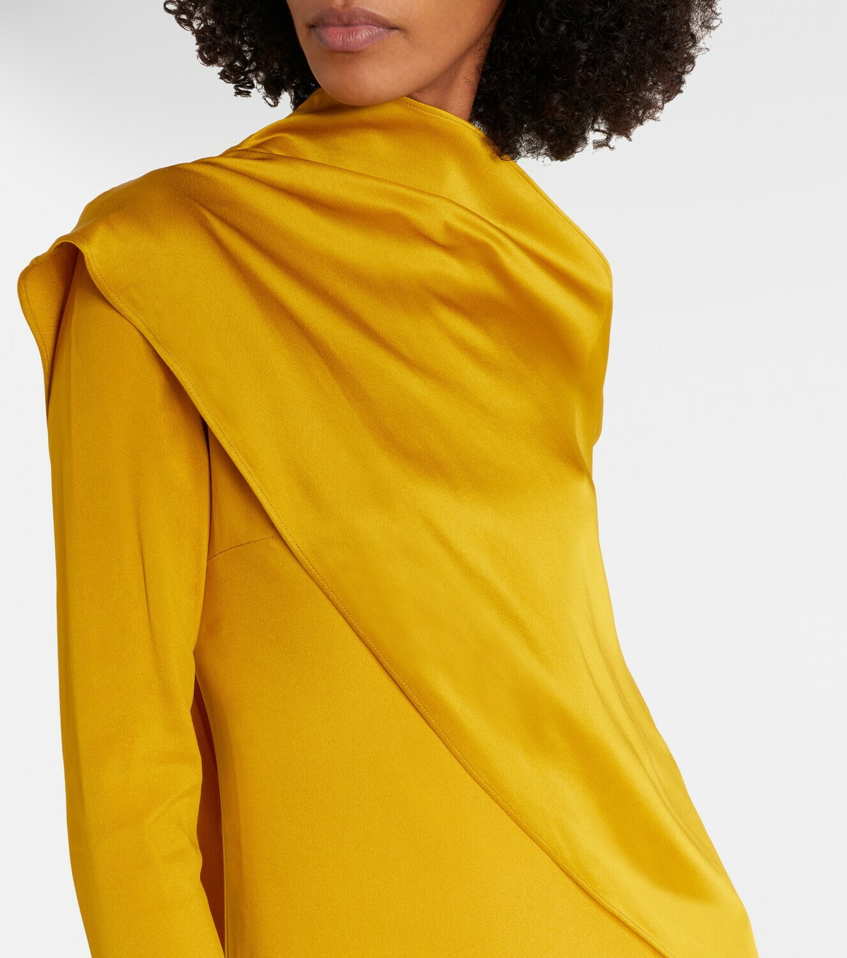 Taller Marmo Mounia caped crêpe cady gown