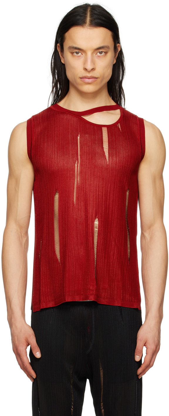 LGN Louis Gabriel Nouchi Red Cutout Tank Top