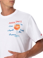 MC2 Saint Barth Man Cotton T-shirt With Aperol Spritz Print And Embroidery | Aperol Special Edition