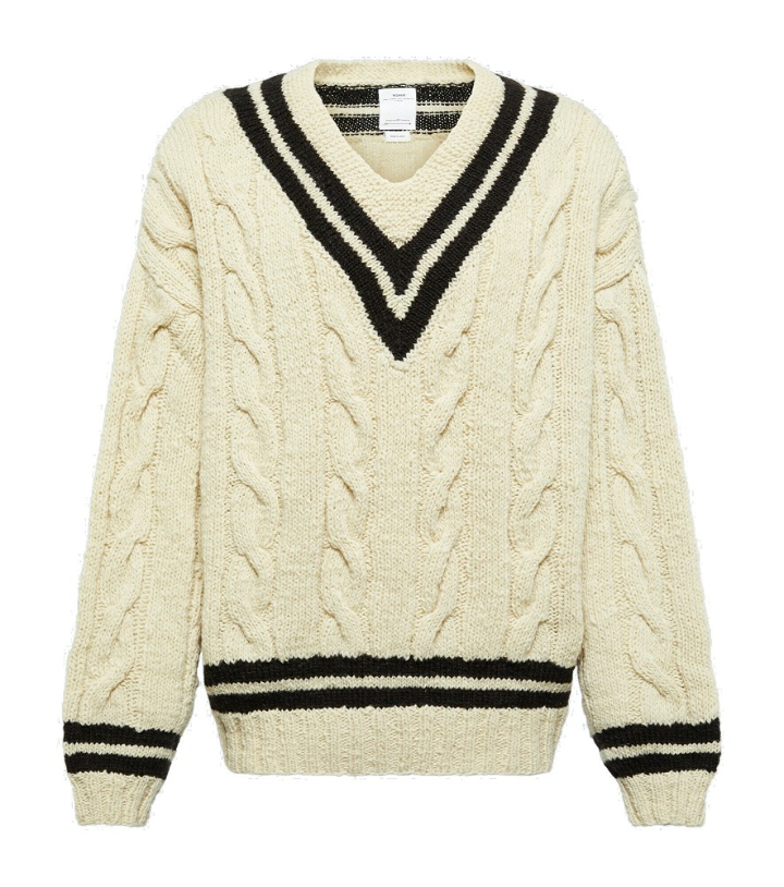 Photo: Visvim - V-Collegium cable-knit wool sweater