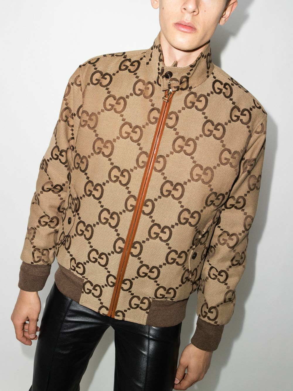ブルゾン Gucci Supreme Gg Fabric Jacket Gucci Brown GG Supreme Bomber Jacket Gucci