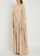 Bernadette Minnie Cape-effect Crepe Maxi Dress Beige