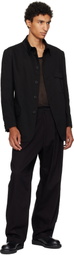 Y's For Men Black Military Jacket