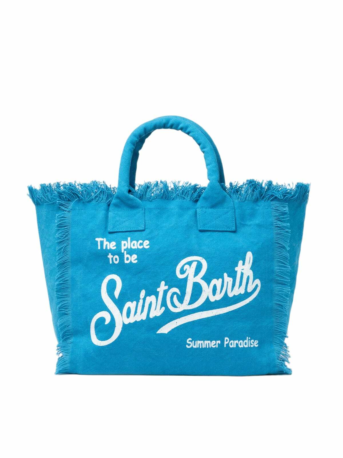MC2 Saint Barth Light Blue Cotton Canvas Vanity Tote Bag