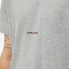 Saint Laurent Men's Classic Archive Logo T-Shirt in Grey Marl