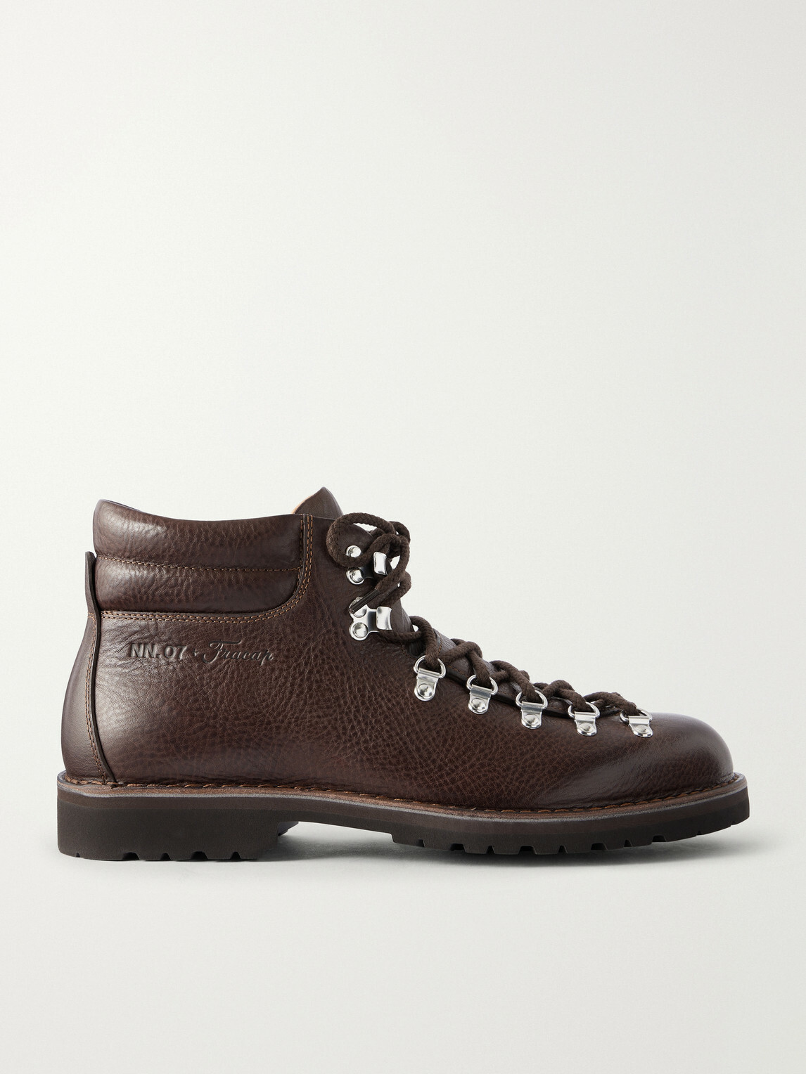 NN07 - Fracap M127 Textured Leather Hiking Boots - Brown