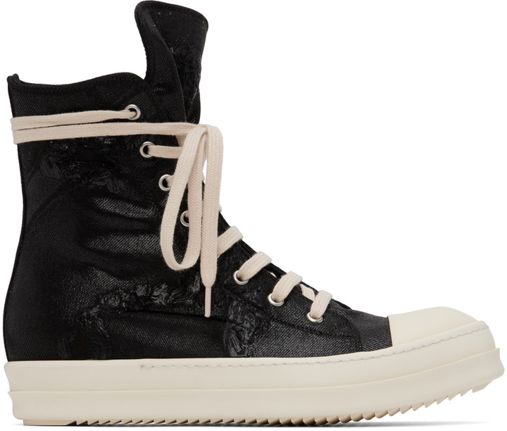 Photo: Rick Owens Drkshdw Black Foil Slash Sneakers