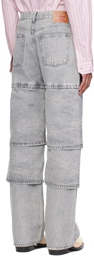 Y/Project Gray Layered Jeans
