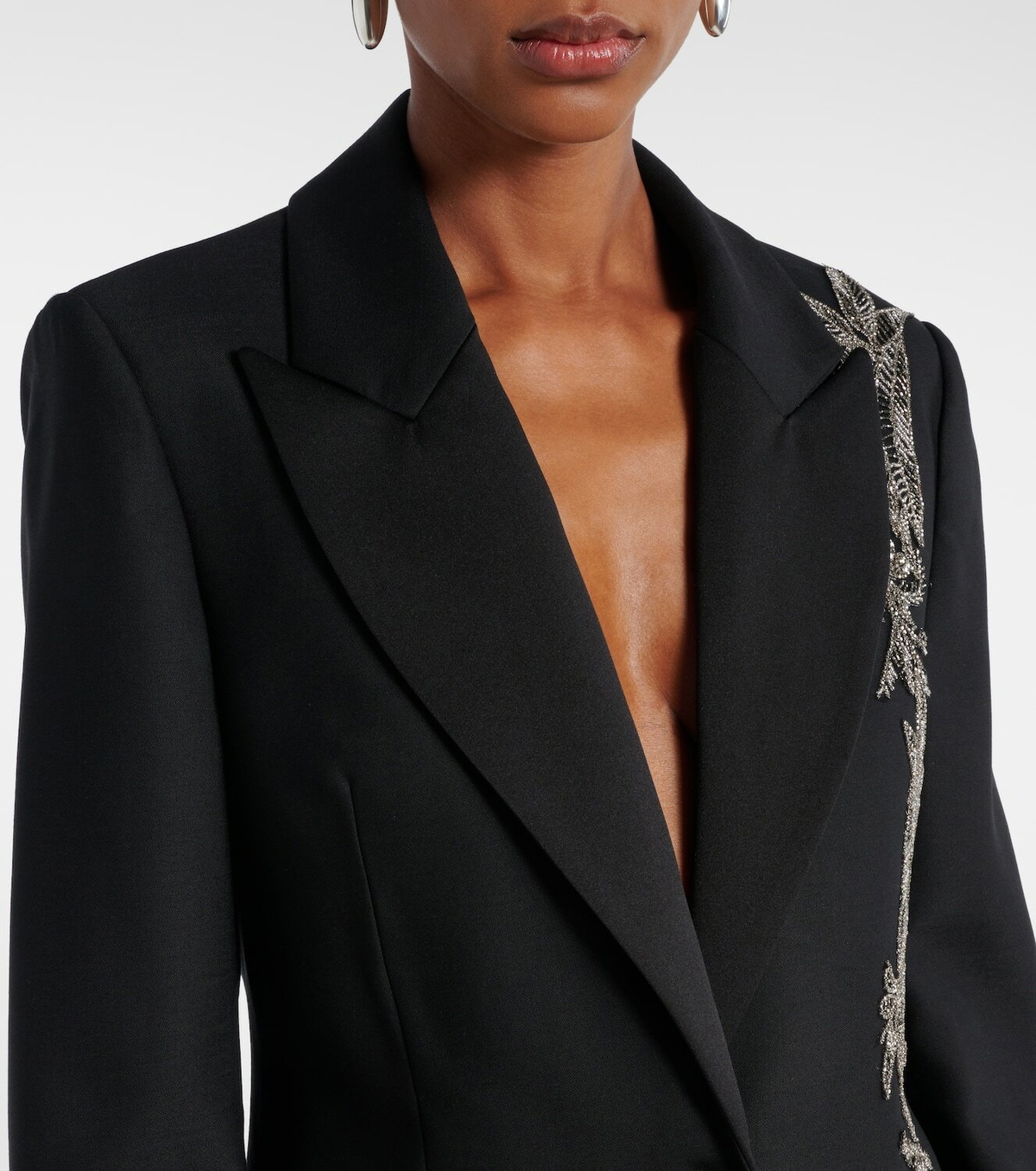 Costarellos Lesia embellished wool-blend blazer