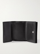 BALENCIAGA - Logo-Perforated Full-Grain Leather Trifold Wallet