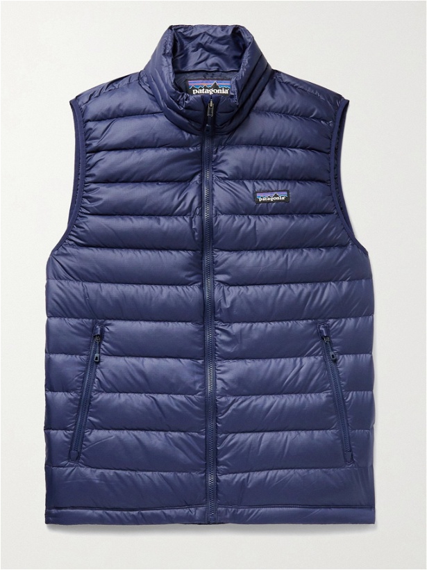 Photo: PATAGONIA - Slim-Fit Quilted DWR-Coated Ripstop Down Gilet - Blue