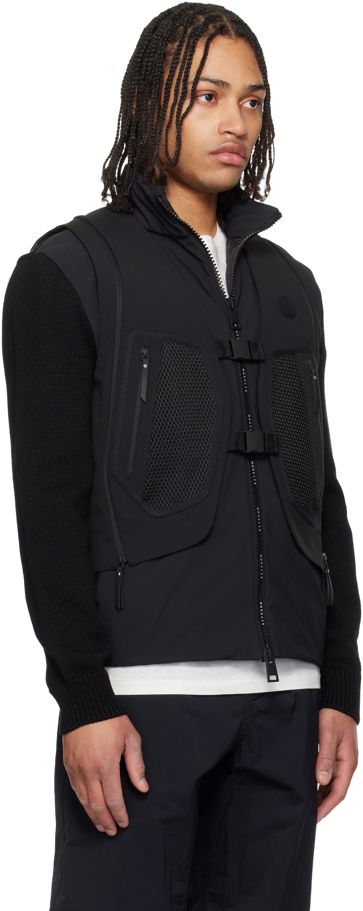 Moncler Black 'Matt Black' Spica 2-in-1 Vest Moncler