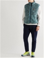 KAPITAL - Do-Gi Boa Reversible Printed Fleece and Shell Gilet - Blue