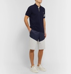 Brunello Cucinelli - Colour-Block Nylon and Mélange Cotton-Blend Jersey Drawstring Shorts - Blue