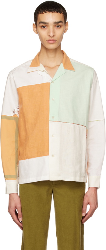 Photo: Bode Multicolor Patchwork Napkin Shirt