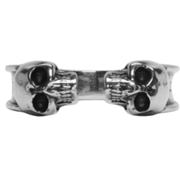 Photo: Alexander McQueen Silver Thin Twin Skull Ring 