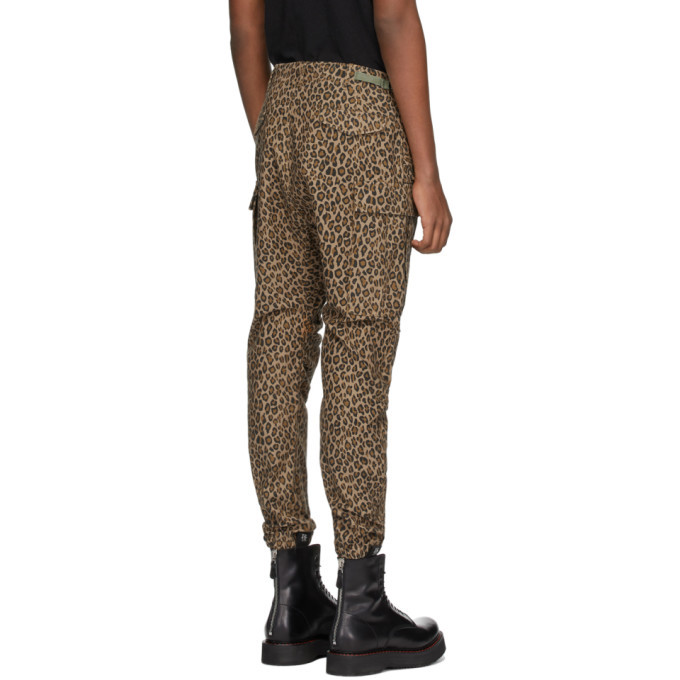 R13 Brown Leopard Military Cargo Pants R13