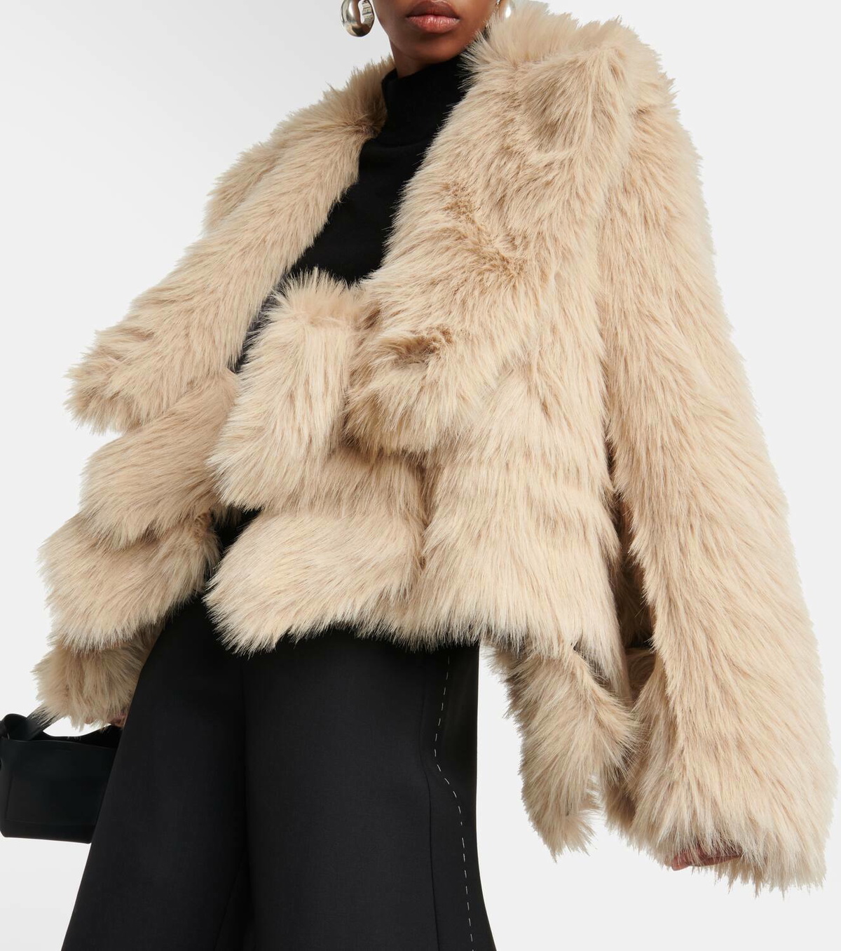 Sacai Oversized faux fur jacket Sacai