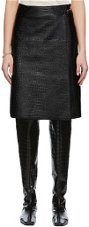 Totême Brown Croc Leather Double Clasp Skirt