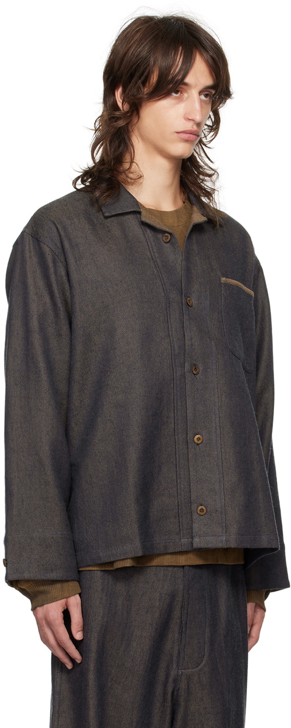 Aviva Jifei Xue Blue Boxy Denim Shirt
