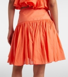 Alaïa Gathered cotton and linen miniskirt