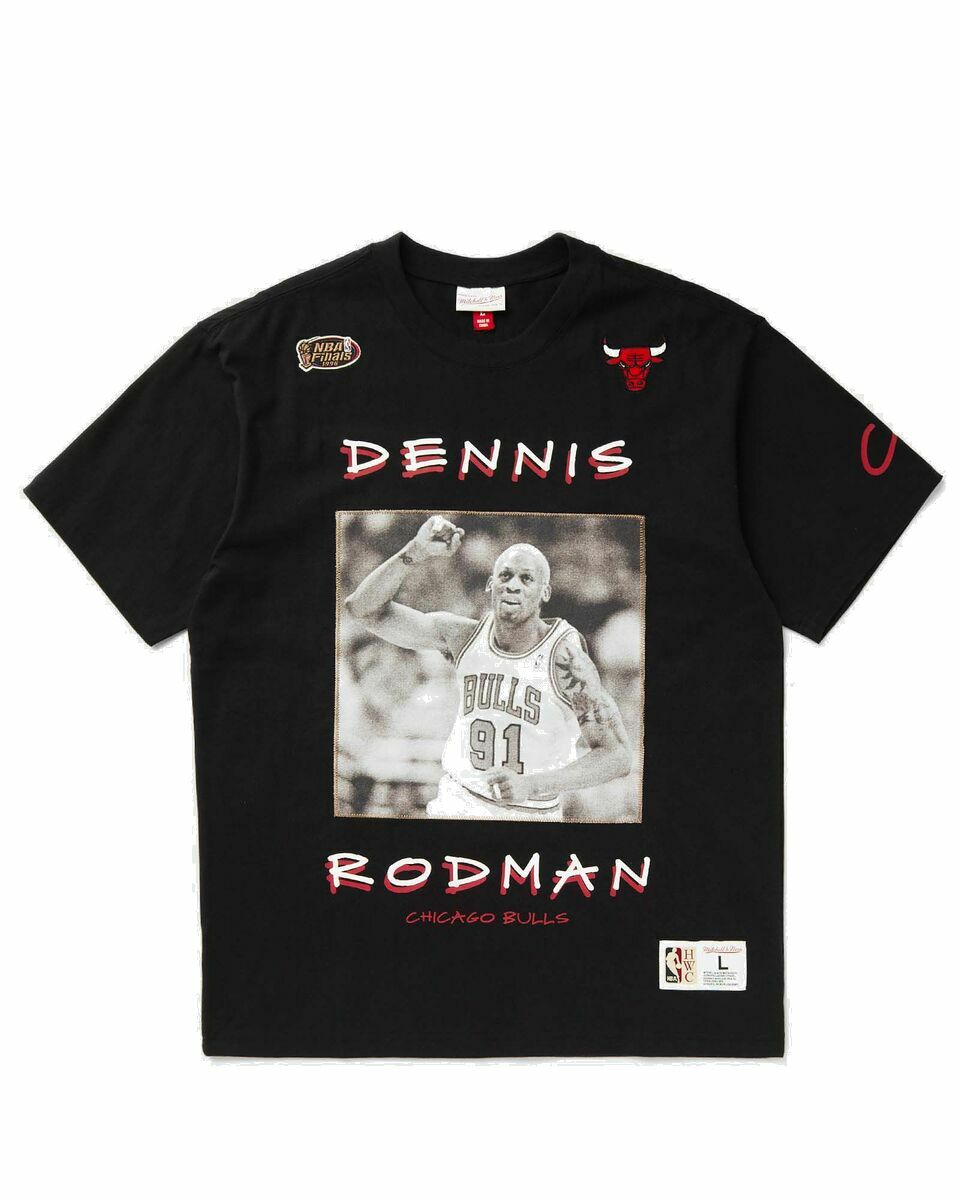 Photo: Mitchell & Ness Nba Heavyweight Premium Player Tee Vintage Logo Chicago Bulls Dennis Rodman #91   Black   - Mens -   Shortsleeves/Team Tees   S
