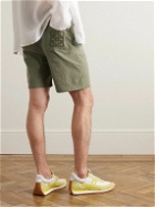 LOEWE - Paula's Ibiza Wide-Leg Cotton-Blend Poplin Shorts - Green