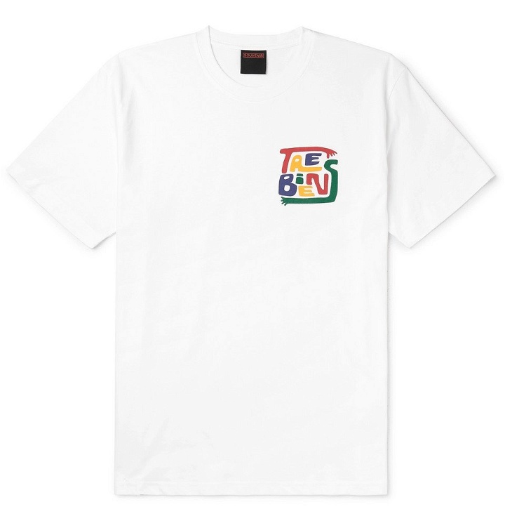 Photo: Très Bien - Souvenir Logo-Print Cotton-Jersey T-Shirt - White