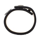 Dsquared2 Black Leather Logo Fringes Bracelet