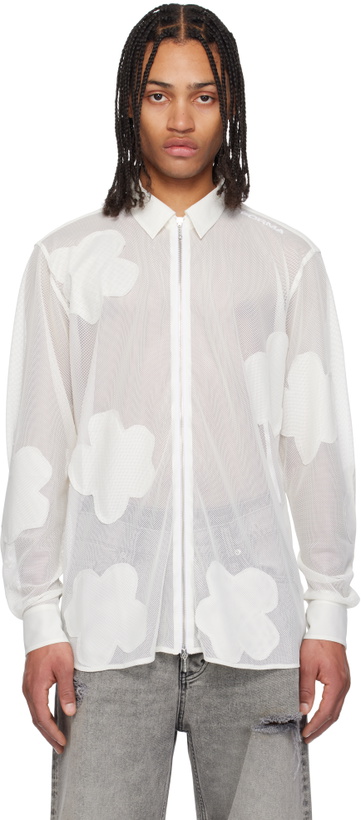 Photo: FORMA White Flower Patches LS Zip Shirt