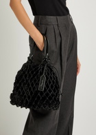 3.1 Phillip Lim Macrame Mini Caged Faur fur Tote - Black - One Size