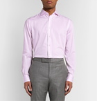 Brioni - Cutaway-Collar Striped Cotton-Poplin Shirt - Pink