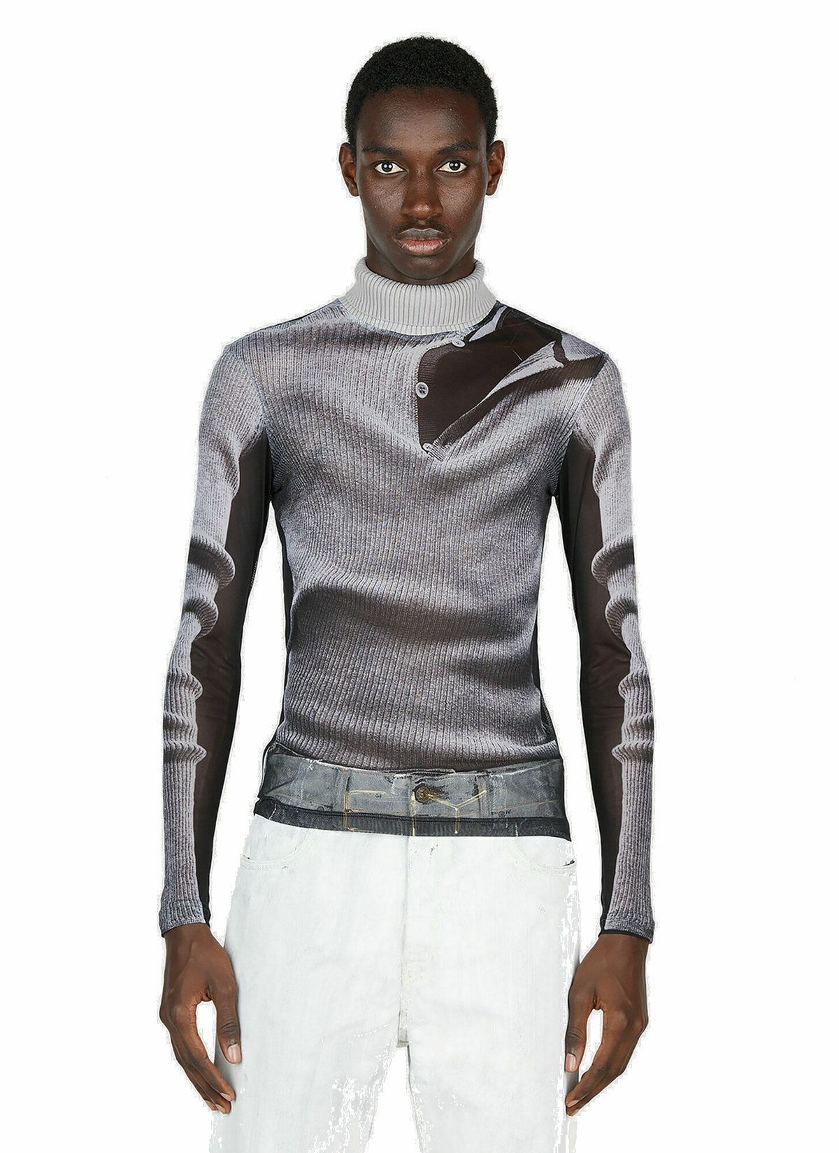 Y/Project x Jean Paul Gaultier - Trompe L'Oeil Belt Sweatshirt in