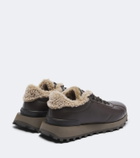 Brunello Cucinelli Monili shearling-trimmed leather sneakers