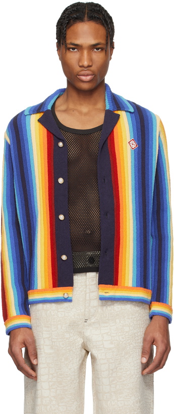Photo: Casablanca Multicolor Gradient Stripe Towelling Cardigan