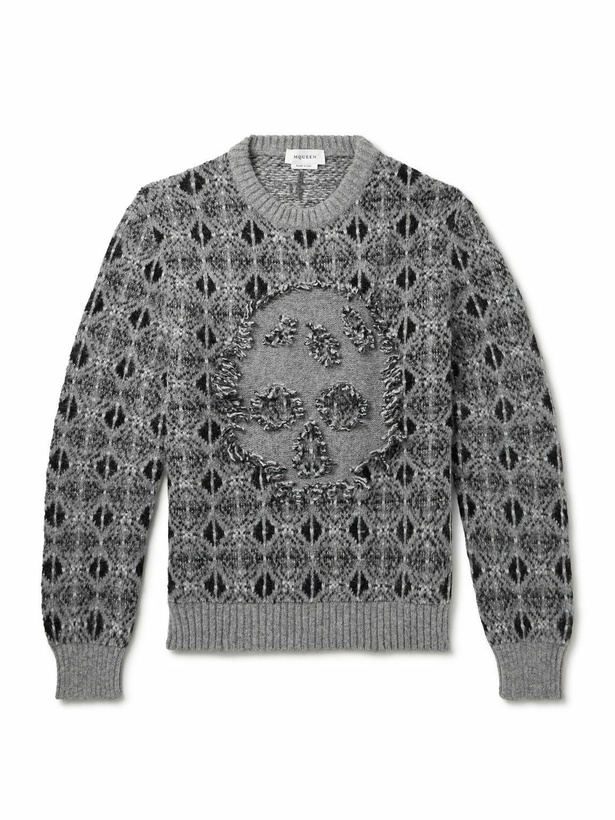 Photo: McQueen - Fair Isle Knitted Sweater - Gray