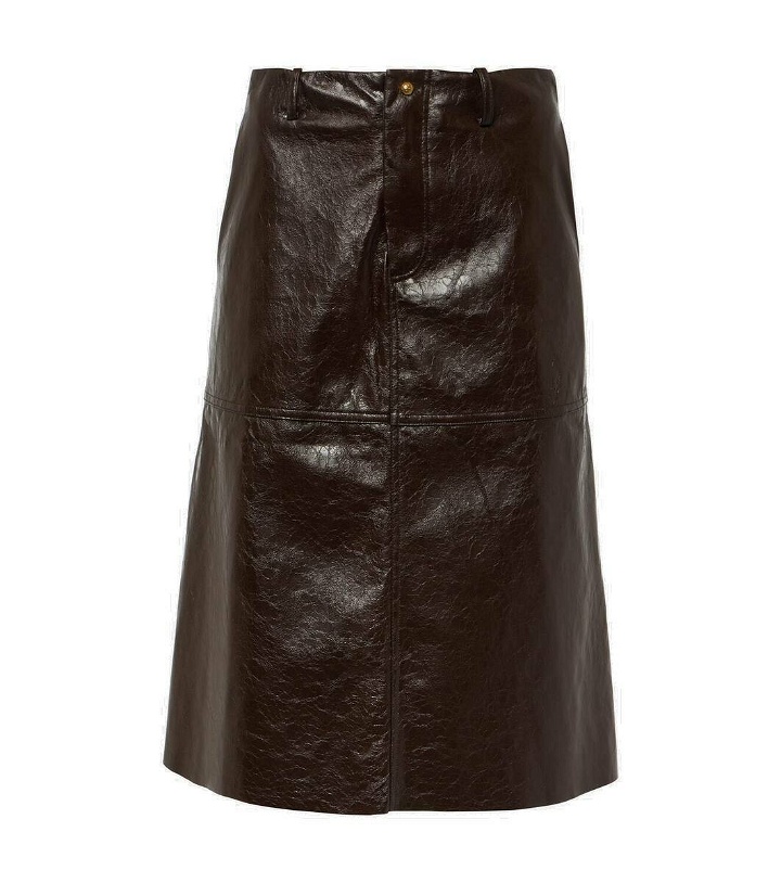 Photo: Jacques Wei Leather midi skirt