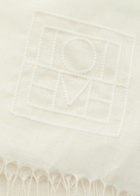 Toteme Logo-embroidered Frayed Linen Sarong - White - One Size