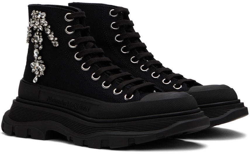 【alexander mcqueen】Tread Slick High Top Sneakers Black Alexander McQueen Tread Slick High-Top Sneakers 'Black Grey