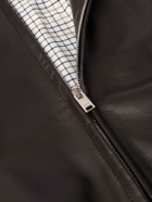 Bottega Veneta - Intrecciato-Trimmed Leather Blouson Jacket - Brown