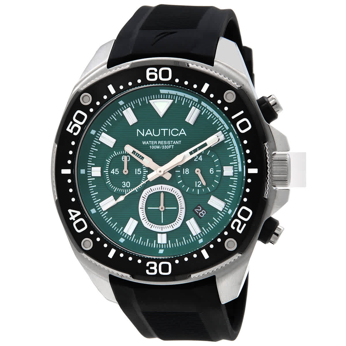 Nautica NCT Blue Sail Chronograph Quartz Green Dial Mens Watch NAPBSF405