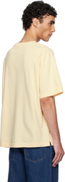 Maison Kitsuné Beige 'Maison Kitsuné' Handwriting Embroidery Oversize T-shirt