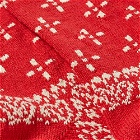 RoToTo Men's Bandana Pattern Crew Socks in Red/Ivory
