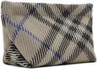 Burberry Beige Check Knitted Clutch