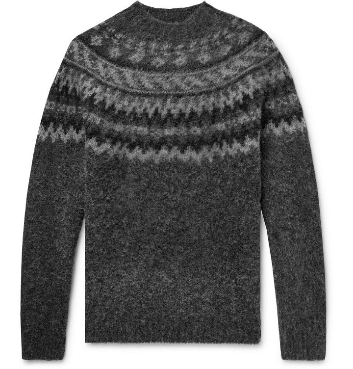 Photo: Officine Generale - Fair Isle Shetland Wool Sweater - Men - Dark gray